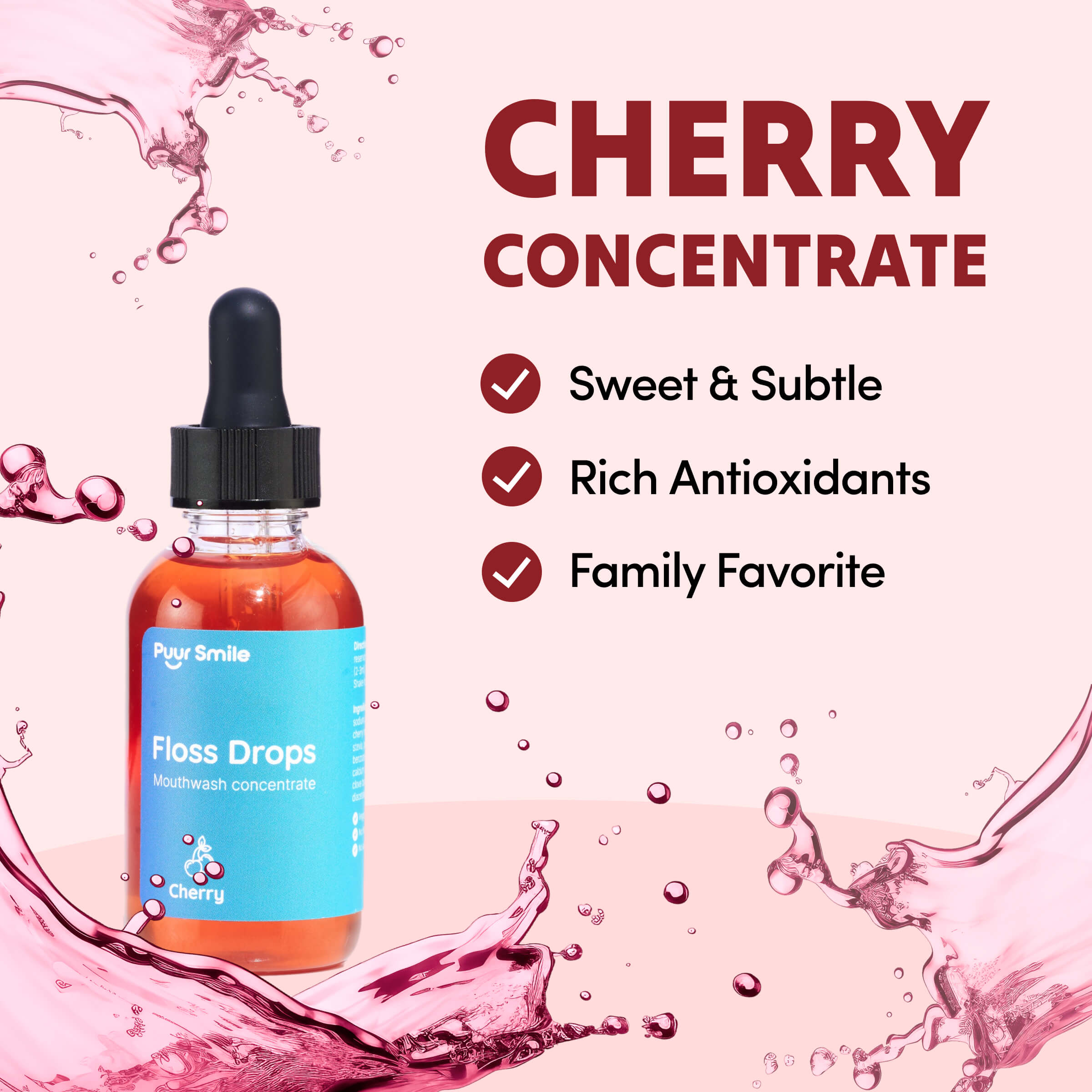 PuurSmile Floss Drops – Cherry Concentrate