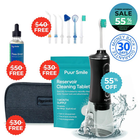 PUURSMILE WATER FLOSSER - 55% OFF CYBER MONDAY  SALE + 4 FREE GIFTS (WORTH $150)